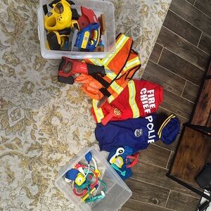 Kids Fire Chief and Police Dress-Up Set